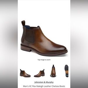 Johnston & Murphy Men’s XC Raleigh Leather Chelsea Boots Size 12
